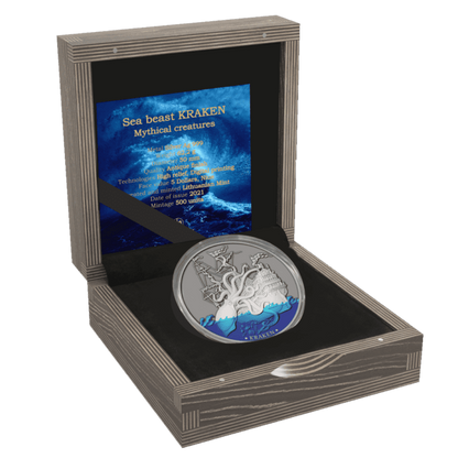 2021 Sea Monster Kraken 2oz Silver Antiqued Coin