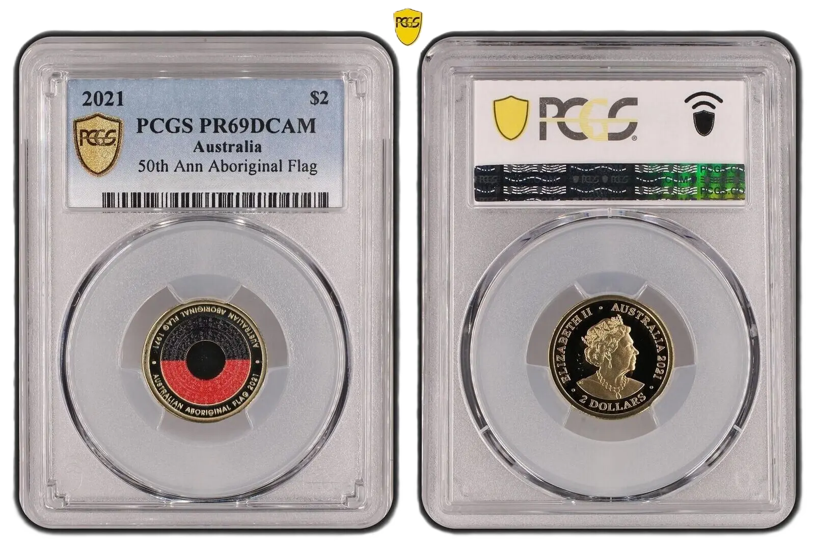 2021 PCGS PR69 graded $2 Aboriginal Flag coin