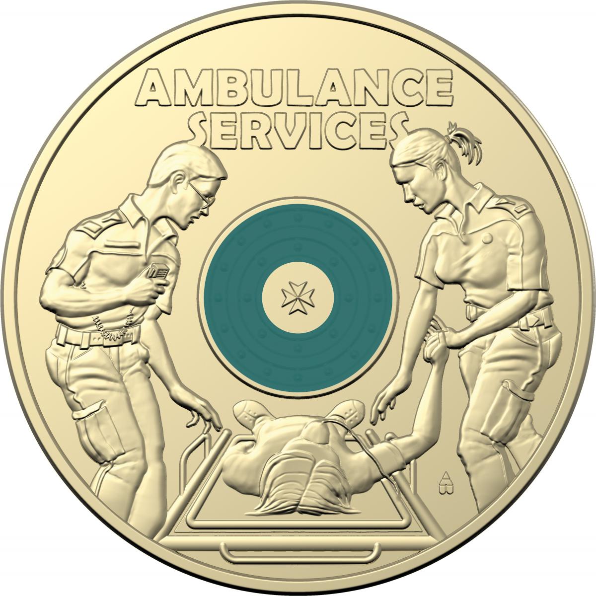 2021 Royal Australian Mint Ambulance Service Coin Mint Roll Head/Tails