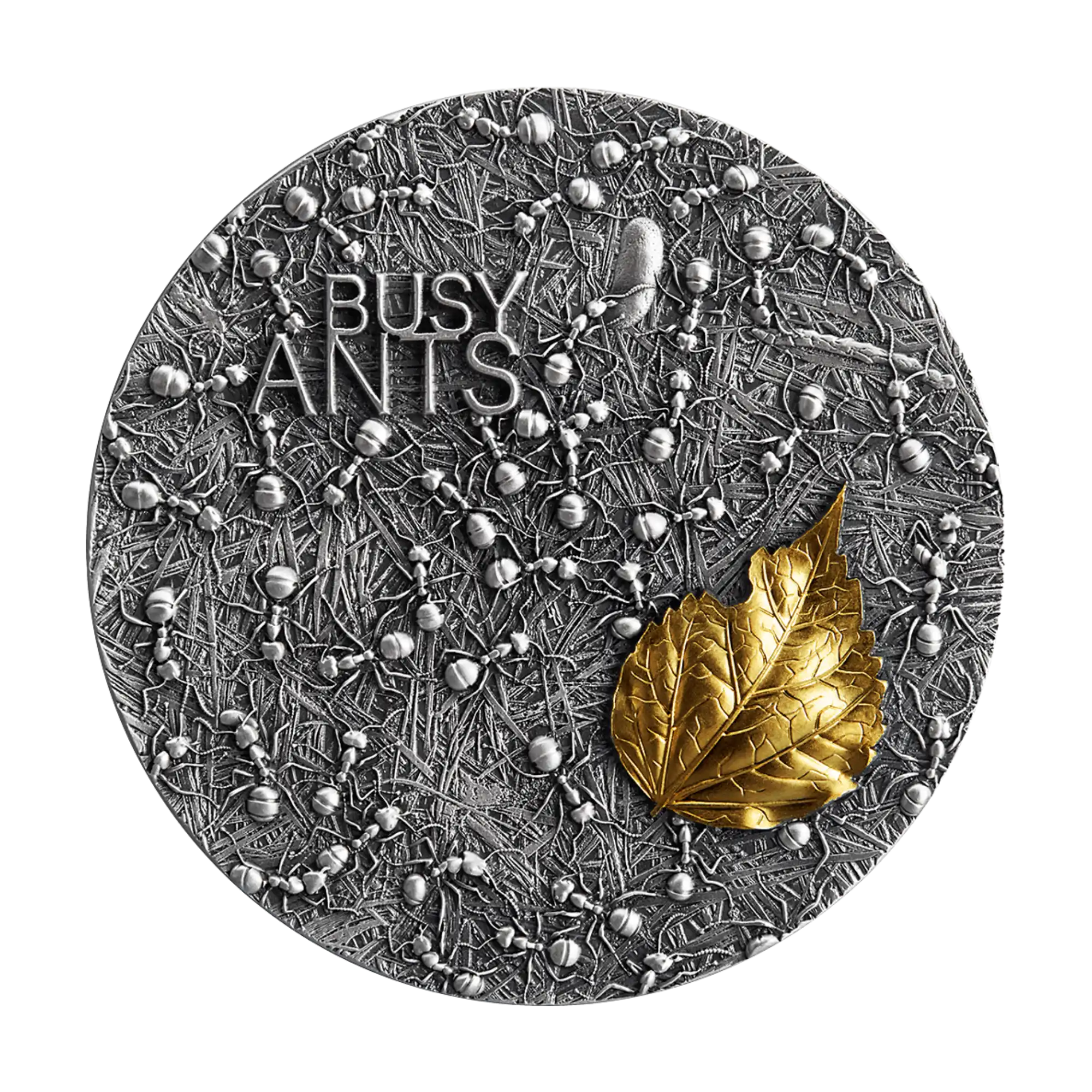 2022 Ghana Busy Ants 2oz Silver Antique Finish Coin