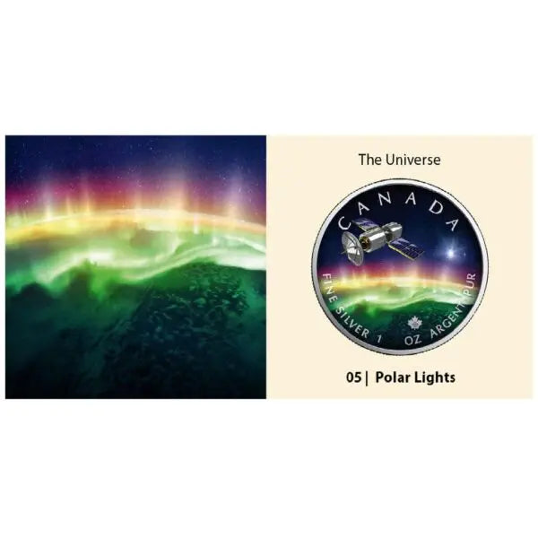 2023 Canada Polar Lights The Universe 1oz Silver Maple Leaf Coin