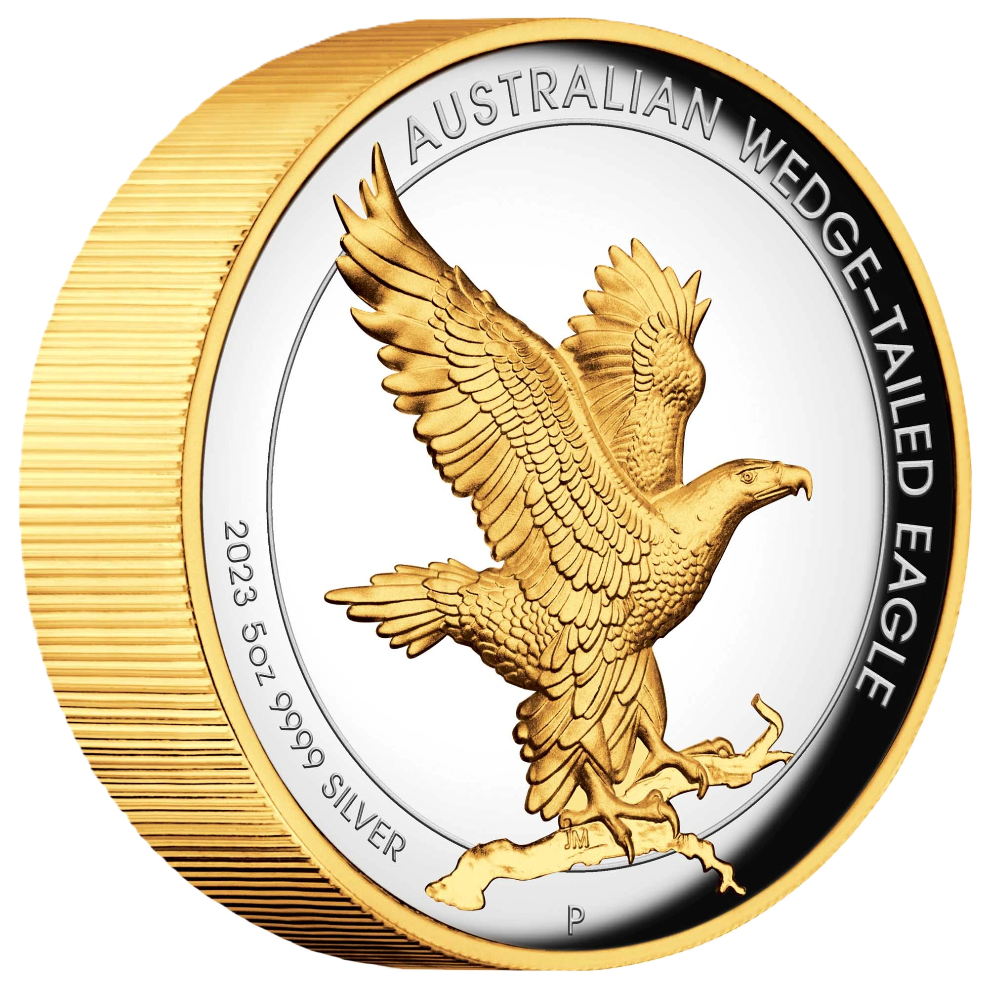 2023 Perth Mint Wedge-tailed Eagle 5oz Silver Proof High Relief Gilded Coin