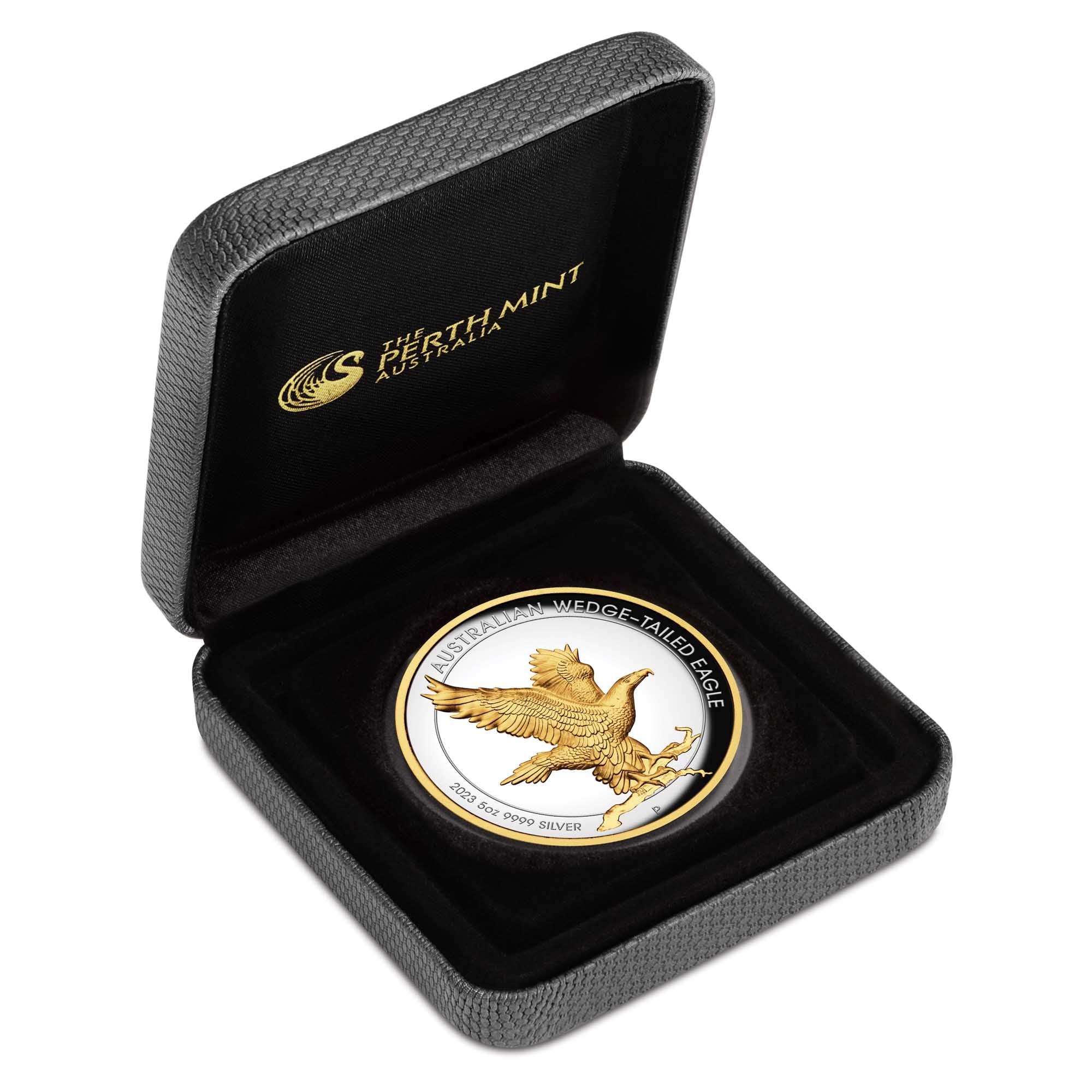 2023 Perth Mint Wedge-tailed Eagle 5oz Silver Proof High Relief Gilded Coin