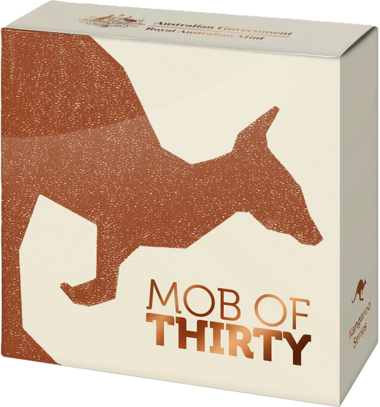 2023 Royal Australian Mint Kangaroo Series 30th Anni Mob of Thirty $1 1oz c mintmark Silver Proof Coin in Box