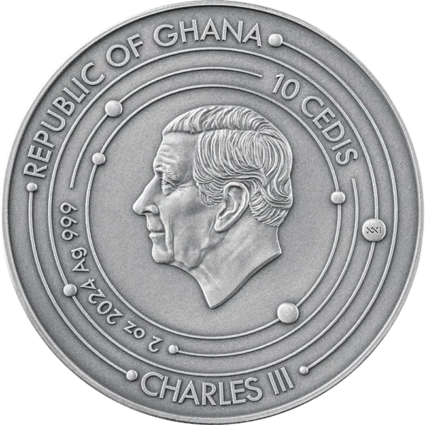2024 Ghana Solar System Mercury 2oz Silver Proof Coloured Spherical Coin