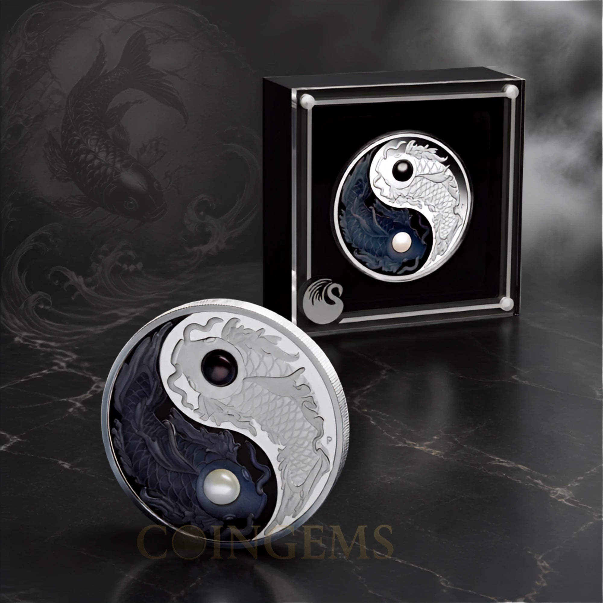 2024 Yin Yang Koi Pearls 5oz Silver Proof Coin