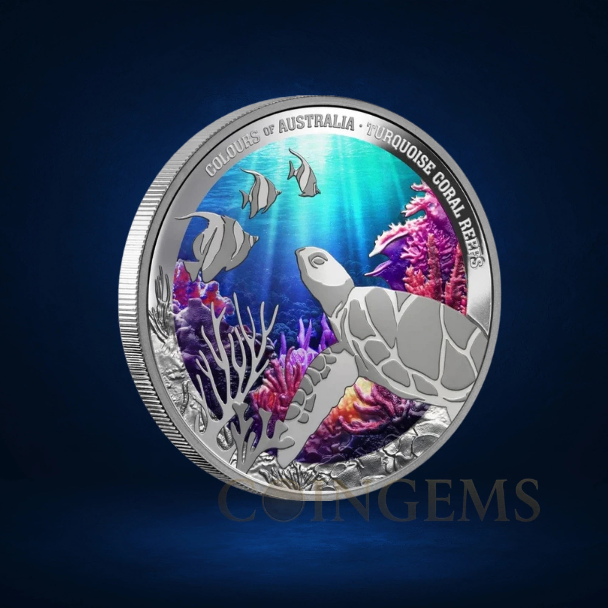 2024 Colours of Australia Turquoise Coral Reefs 1oz Silver Proof Coin