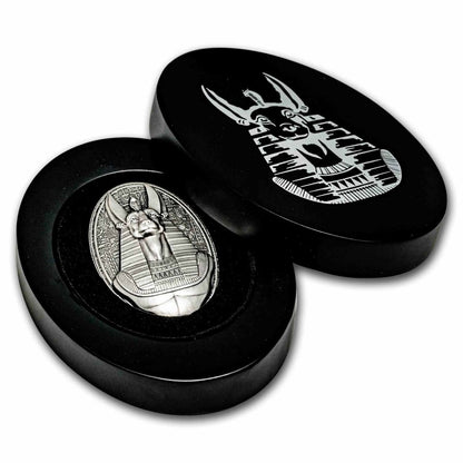 2024 Djibouti Lord of the Sacred Land Anubis 3oz Silver Antiqued Coin