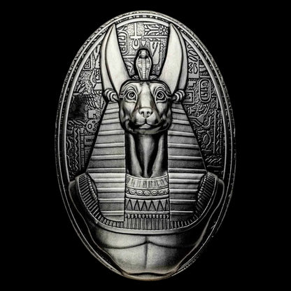 2024 Djibouti Lord of the Sacred Land Anubis 3oz Silver Antiqued Coin