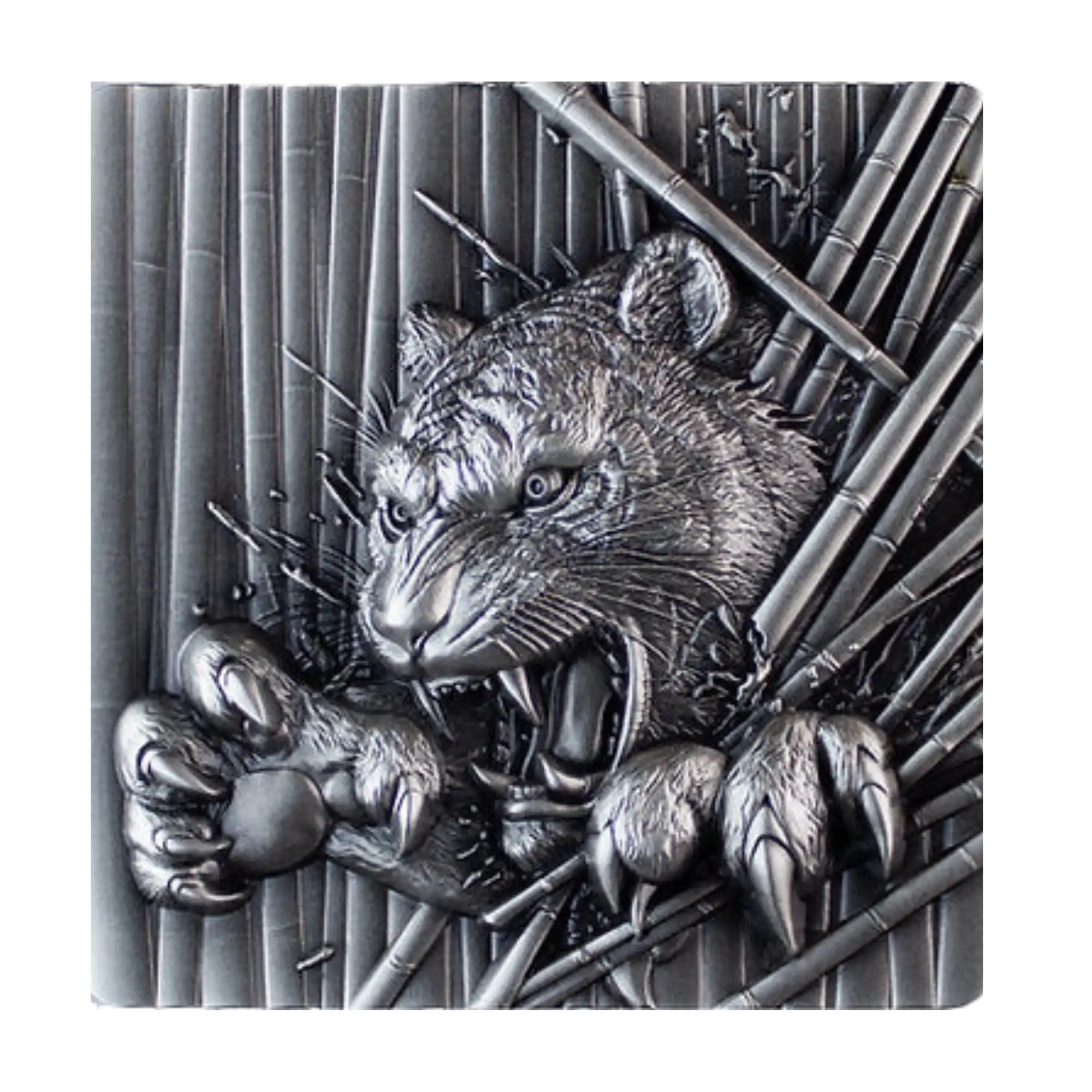 🐅 2024 KOMSCO Furious Beasts Tiger 2oz Silver Antiqued Stacker