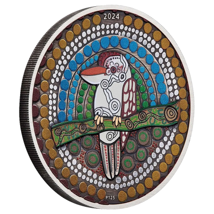 2024 Perth Mint Kookaburra Kaa-Kaa 2oz Silver Antiqued Coloured Coin