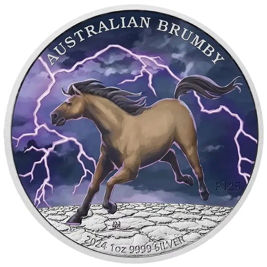 2024 Perth Mint Australian Brumby 1oz Silver Coloured Coin