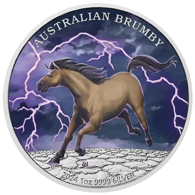 2024 Perth Mint Brumby 1oz Silver Coloured Coin