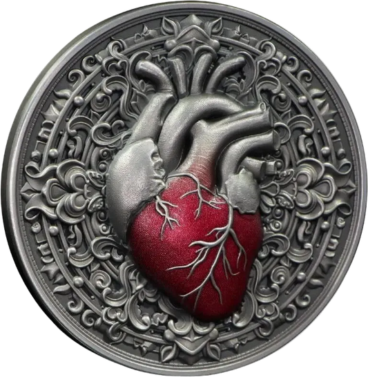 2024 Niue The Heart COR Essentia Series 3oz Silver Antique Coin