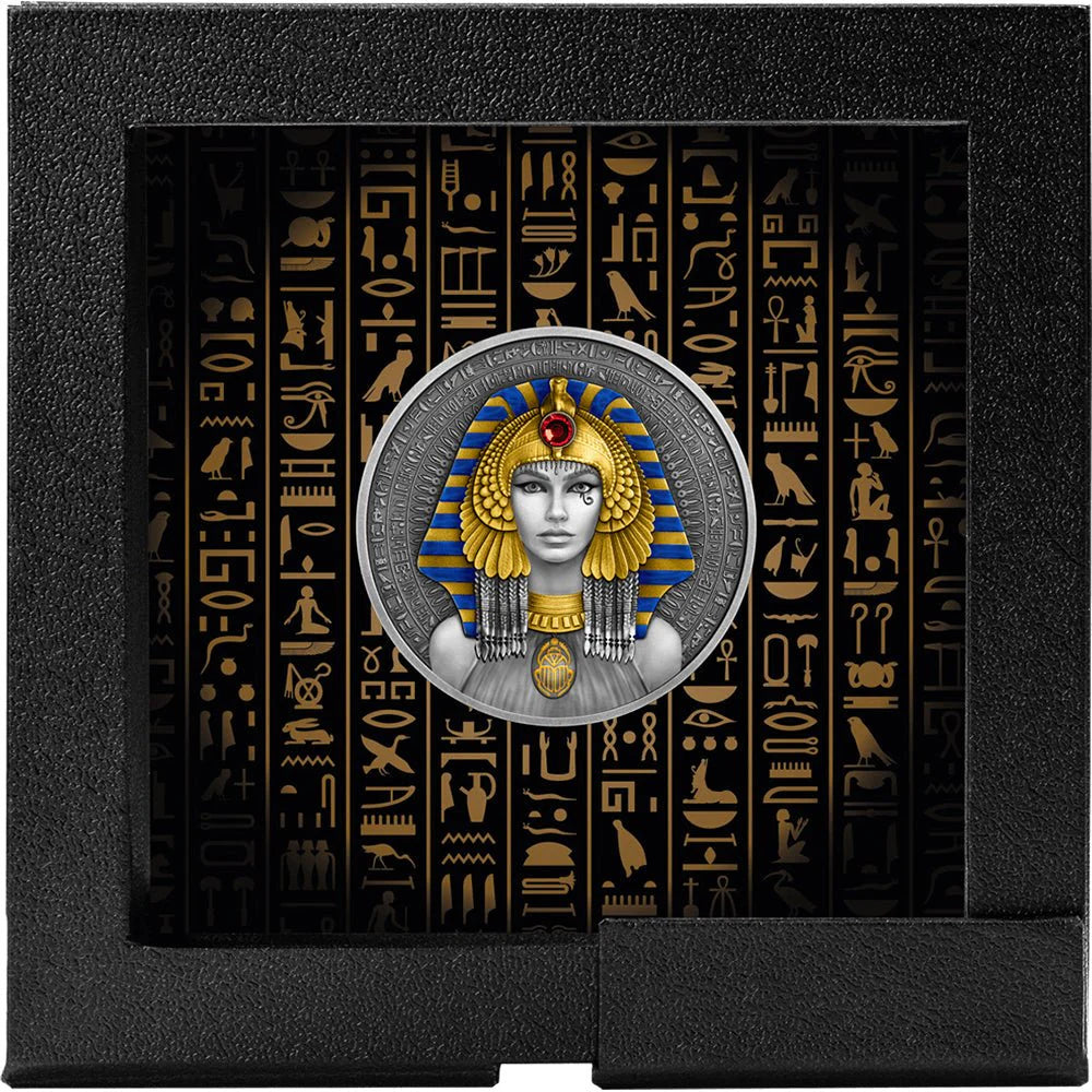 2025 Niue Cleopatra 2oz Silver Antiqued Gold-Plated Coloured Coin