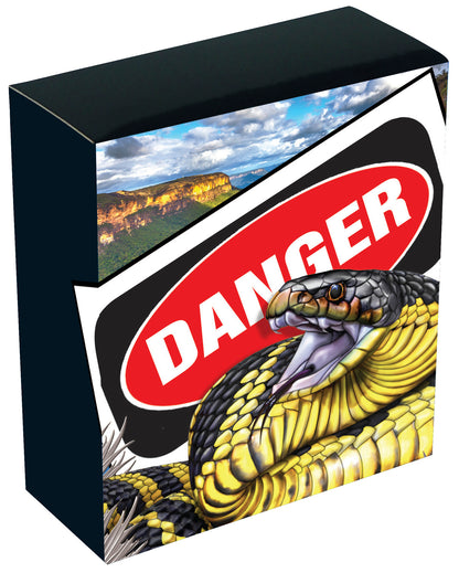 2025 Niue Deadly & Dangerous $1 Tiger Snake 1oz Silver Coloured Proof Coin