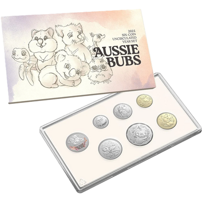 2025 Royal Australian Mint Aussie Bubs Baby Animals Six-Coin Uncirculated Coin Set