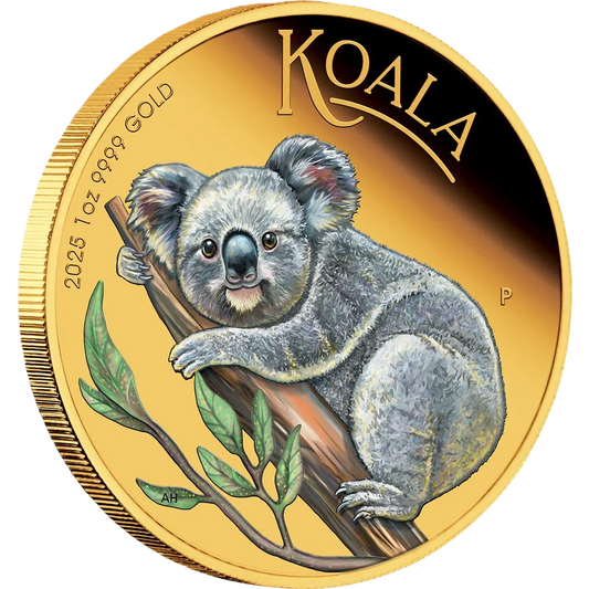 2025 Perth Mint Koala 1oz Gold Coloured Coin
