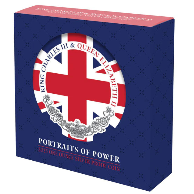 👑 2025 Niue Portraits of Power QE II & Charles III 1oz Silver Proof Coin