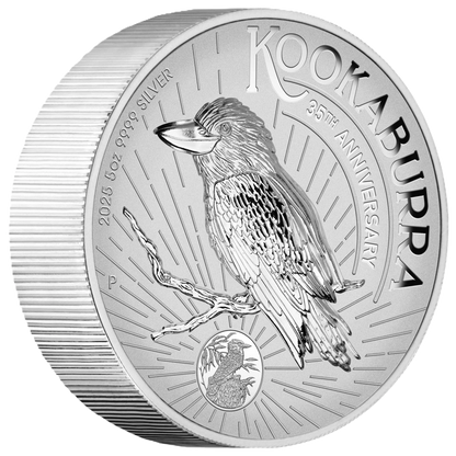 2025 Perth Mint Australian Kookaburra 35th Anniversary 5oz Silver Incused Coin