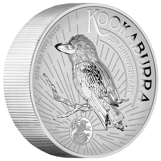 2025 Perth Mint Australian Kookaburra 35th Anniversary 5oz Silver Incused Coin
