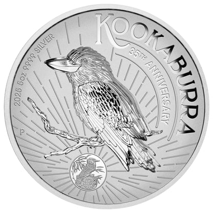 2025 Perth Mint Australian Kookaburra 35th Anniversary 5oz Silver Incused Coin