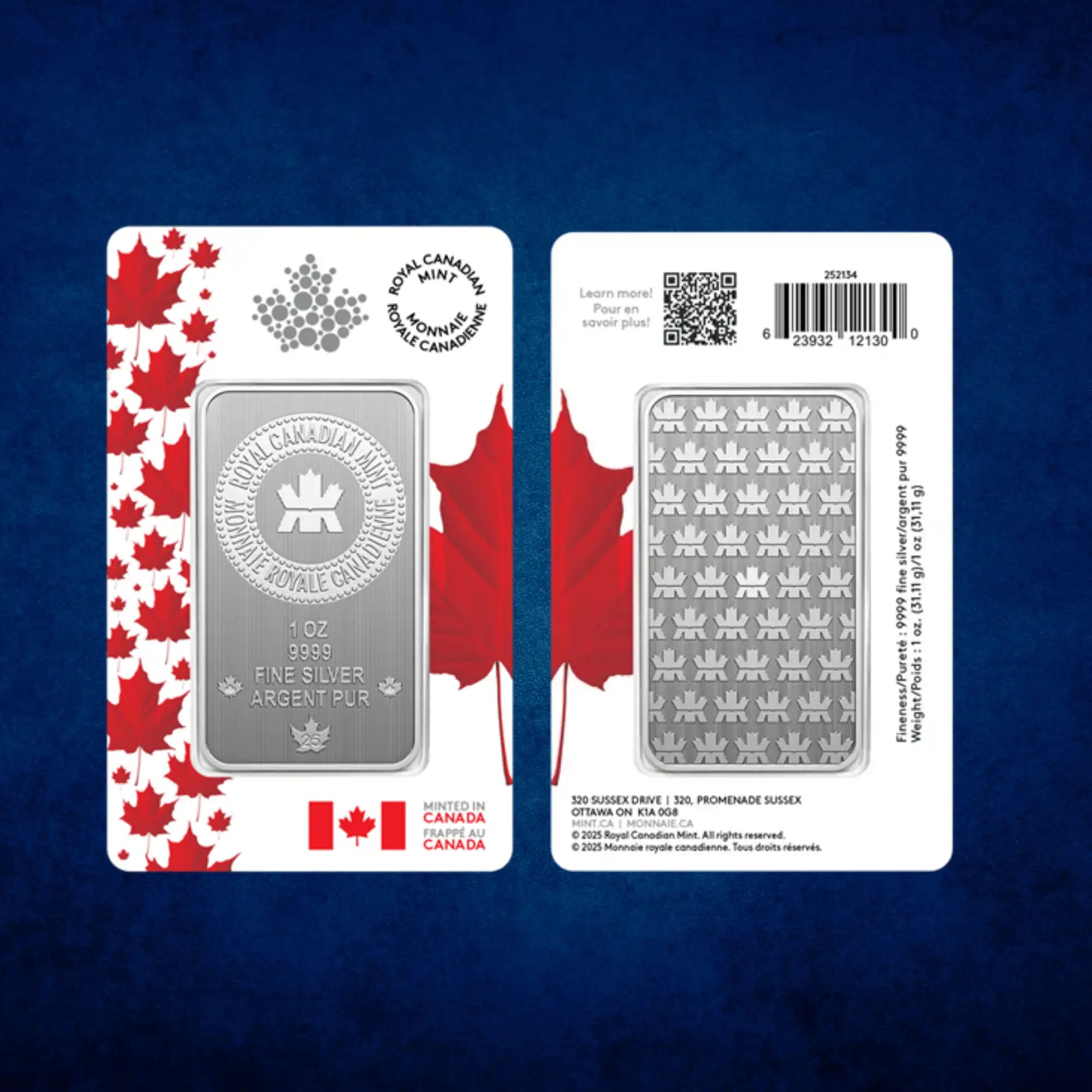 🍁 2025 Royal Canadian Mint 1oz Silver Premium Bullion Bar