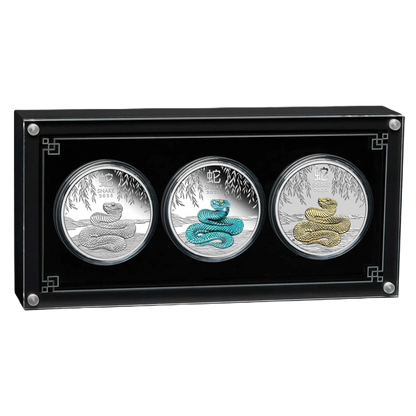 2025 Perth Mint Lunar Snake 1oz Silver Trio Set