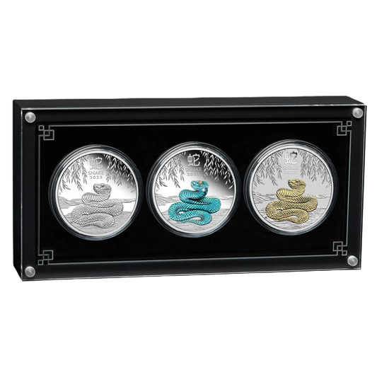 2025 Perth Mint Lunar Snake 1oz Silver Trio Set