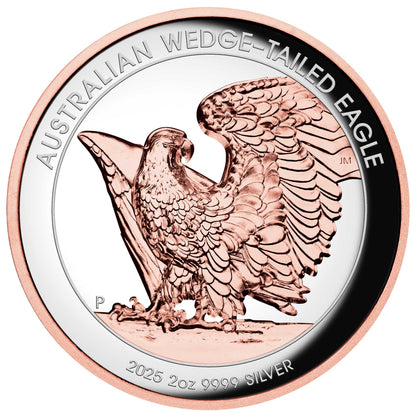 2025 Perth Mint Australian Wedge-tailed Eagle 2oz Silver Proof Ultra High Relief Gilded Coin
