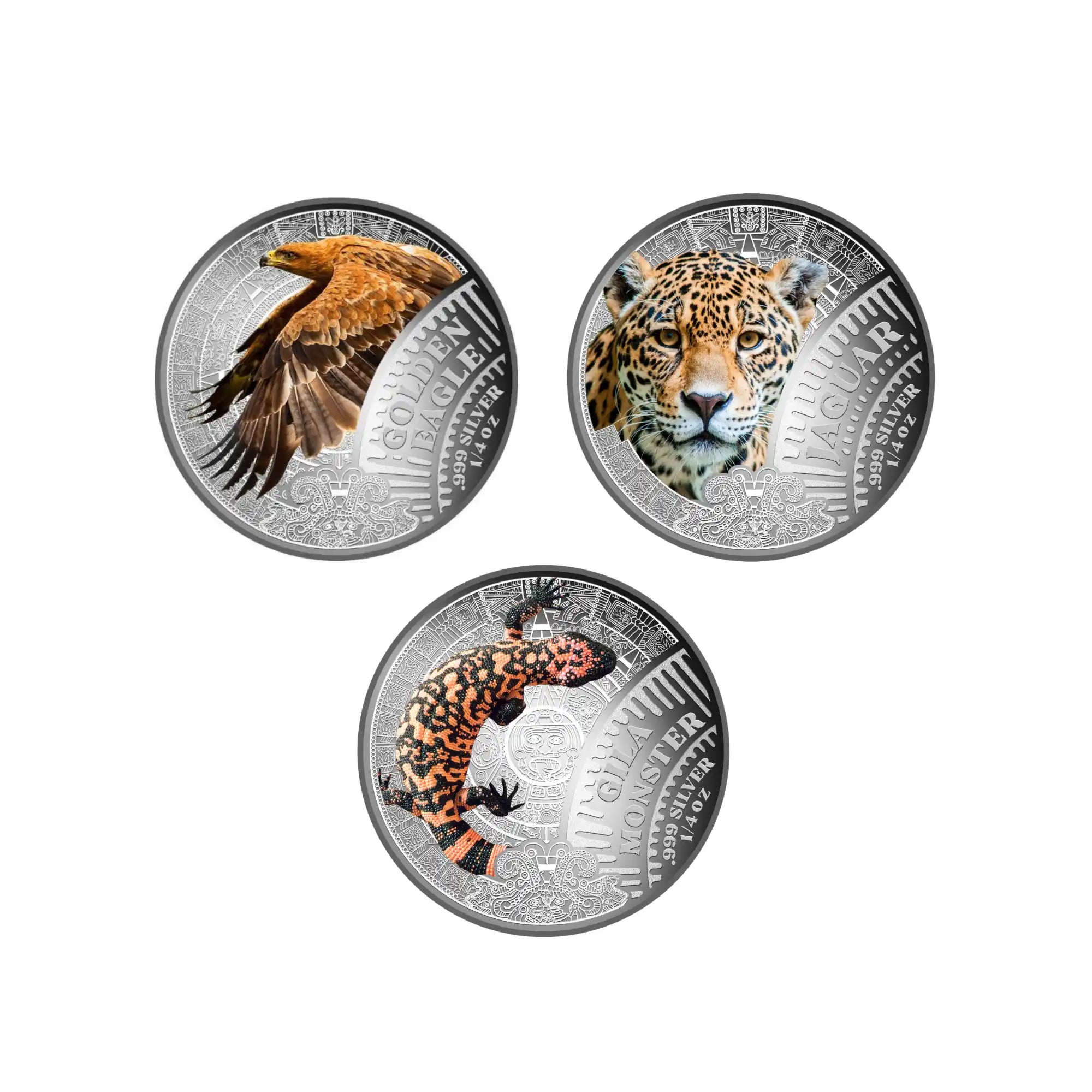 2026 Cameroon Jaguar, Eagle & Gila 1/4oz Silver 3 Coin Collection