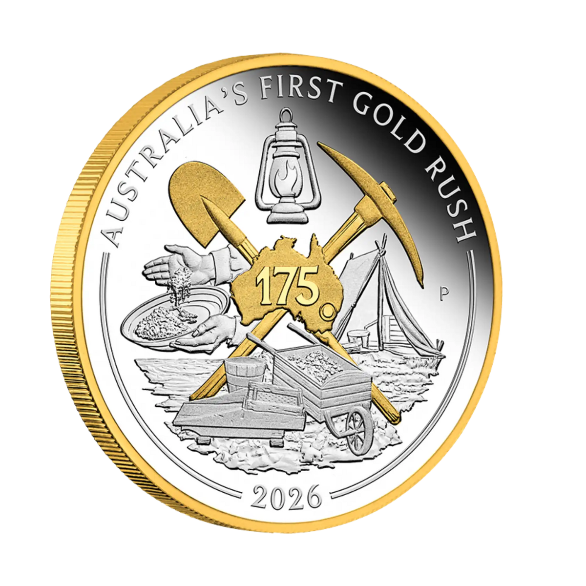 2026 Perth Mint Gold Rush 1oz Silver Gilded Proof Coin