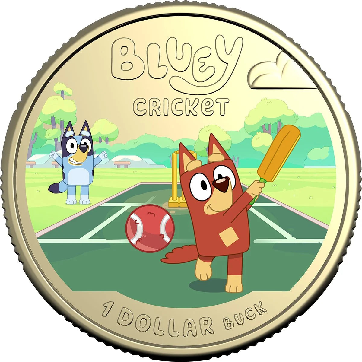 2027 RAM Bluey Cricket Coloured UNC Coin
