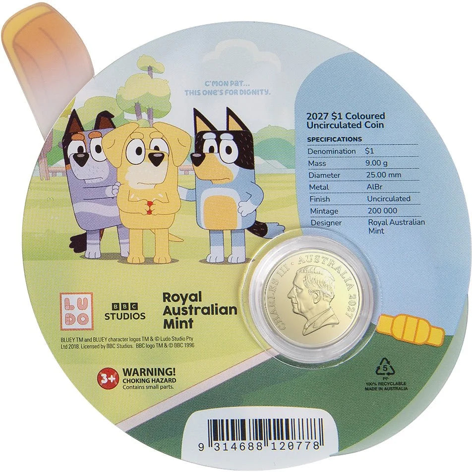 2027 RAM Bluey Cricket Coloured UNC Coin