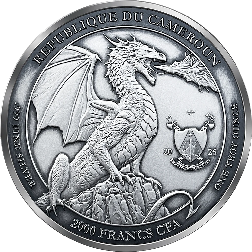 2026 Cameroon Emerald Dragon Eye 1oz Silver Coin