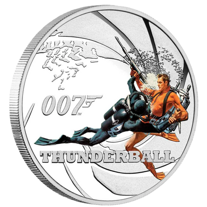2021 Perth Mint James Bond Thunderball 1/2oz Silver Proof Coloured Coin