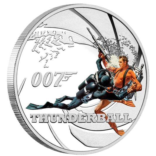 2021 Perth Mint James Bond Thunderball 1/2oz Silver Proof Coloured Coin