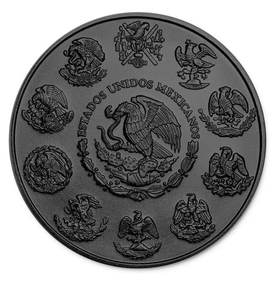 2024 Mexico Libertad Santa Muerte 1oz Silver Coloured Black Ruthenium Coin
