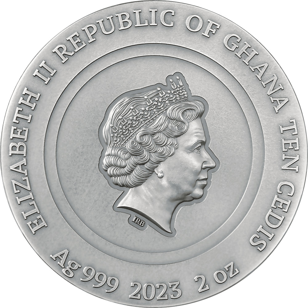 2023 Ghana Nature Architects Bumblebee 2oz Silver Antique HR Gilded Coin