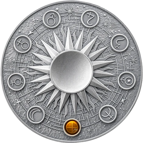 2024 Ghana Earth Solar System 2oz Silver Antique Proof Coin