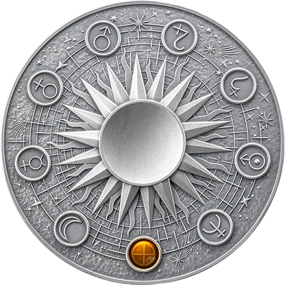 2024 Ghana Earth Solar System 2oz Silver Antique Proof Coin