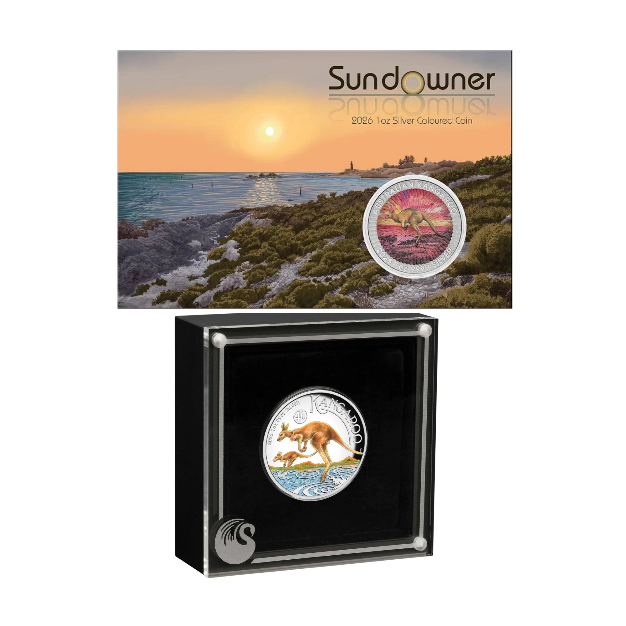2026 Perth Mint Kangaroo 1oz Silver Coloured 2 Coin Collection