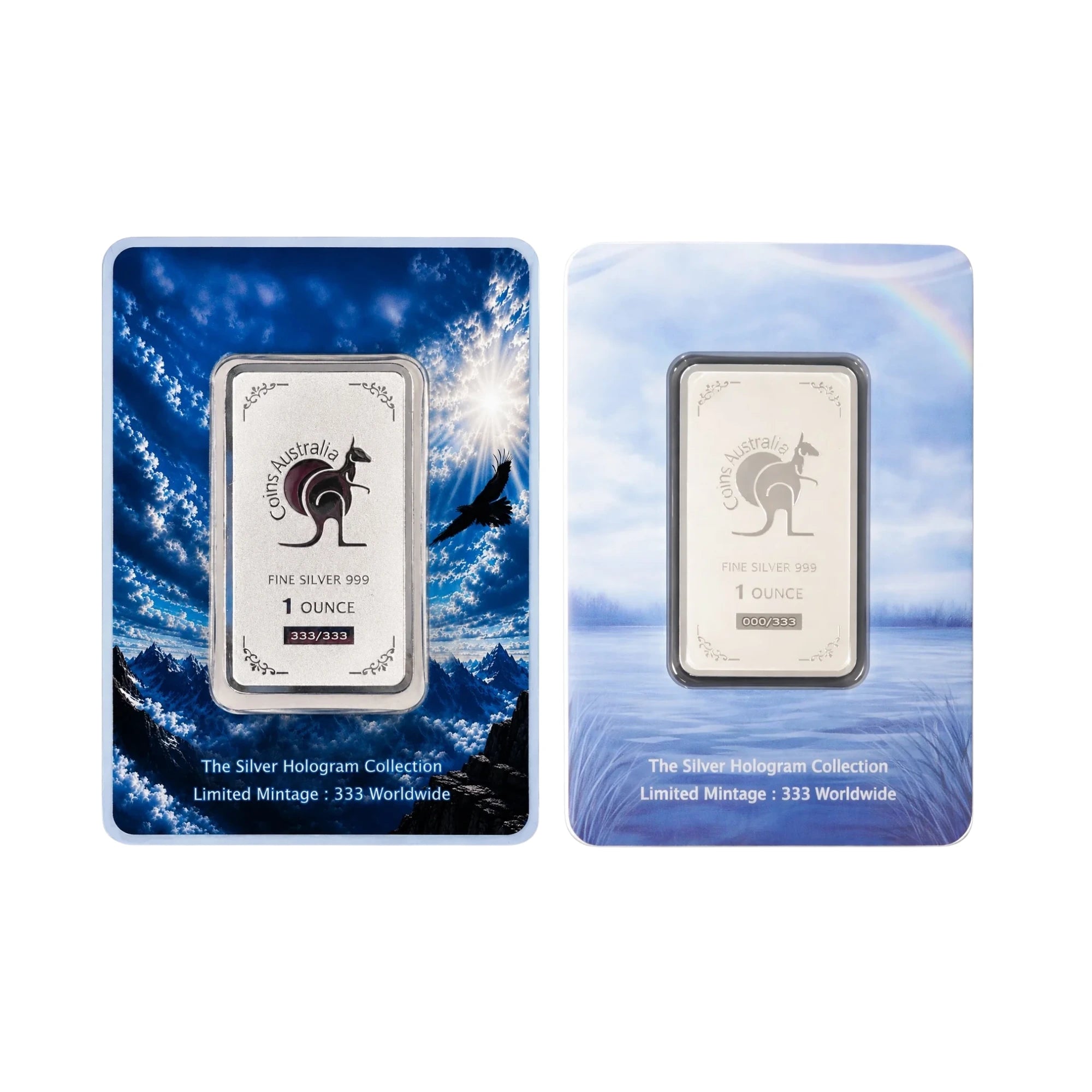 2026 Wings of Wonder Eagle & Swan 1oz Silver 2 Bar Collection