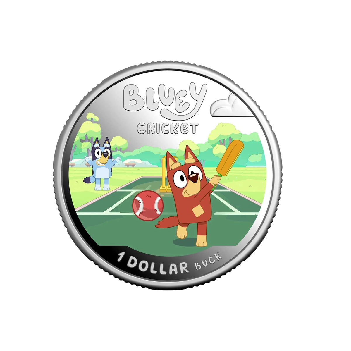 2027 Royal Australian Mint Bluey Cricket $1 Silver Coloured Proof Coin