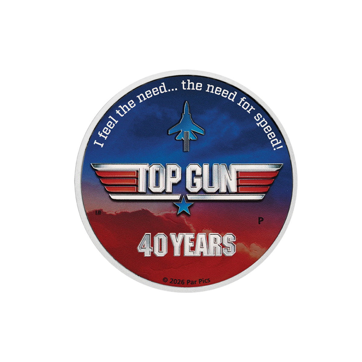 2026 Perth Mint Top Gun 40th Anniversary 1oz Silver Coloured Coin