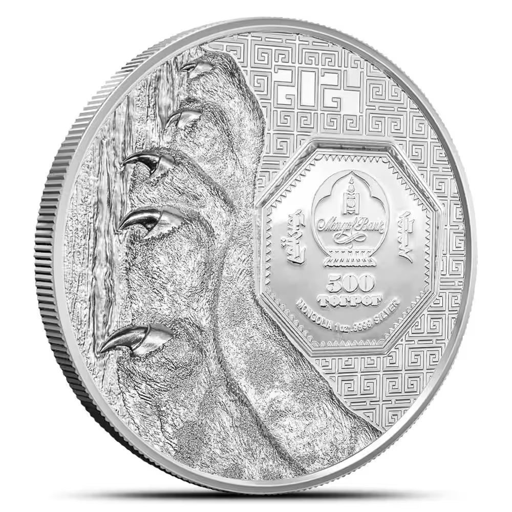 2024 Mongolia Snow Leopard 1oz Silver Coloured Proof Coin