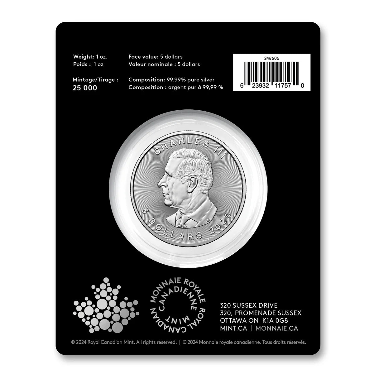 2025 RCM Treasured Maple Leaf Polar Bears Privy Mark 1oz Silver Bullion Coin