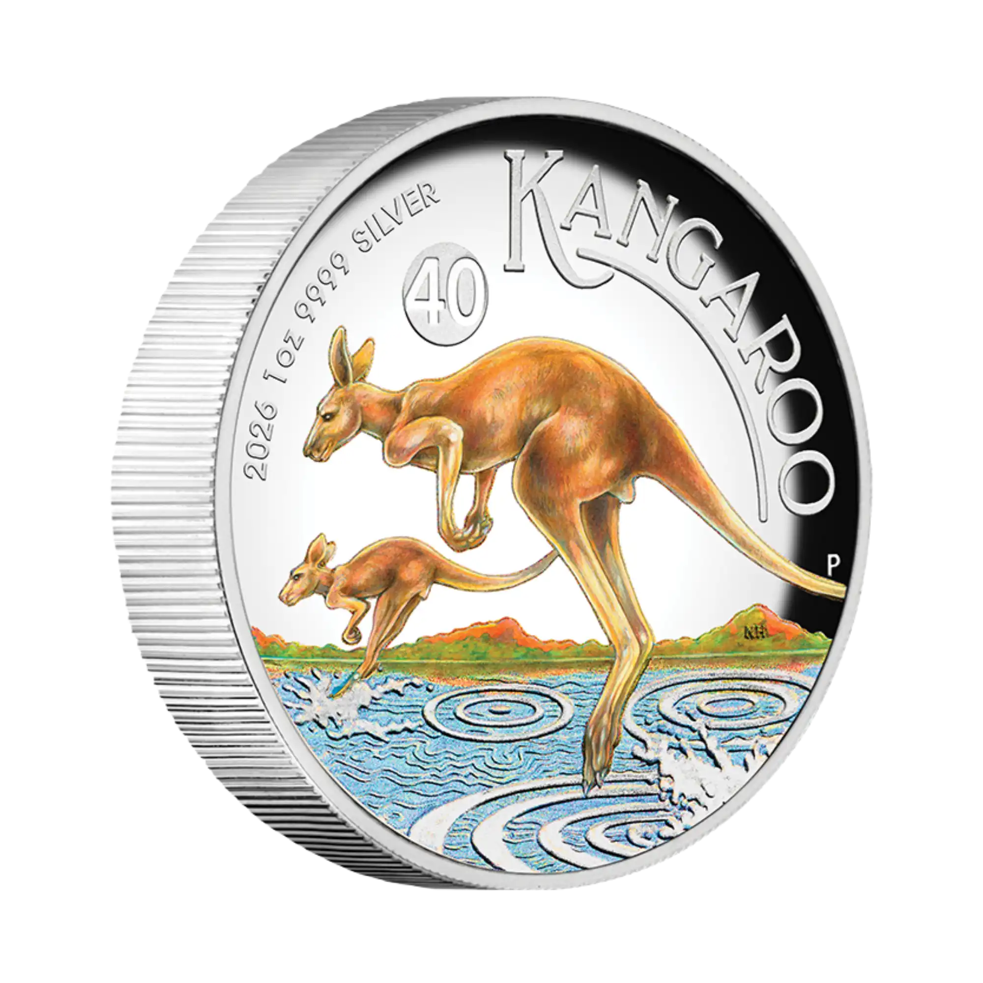 2026 Perth Mint Kangaroo 1oz Silver Coloured Proof HR Coin