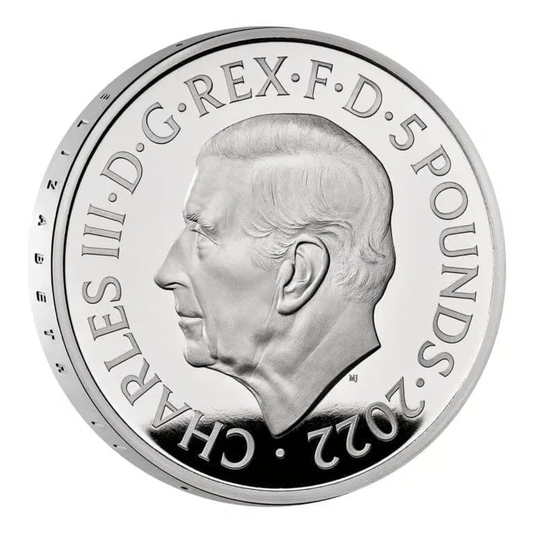 2022 Great Britain King Charles III Queen Elizabeth II £5 Silver Proof Coin