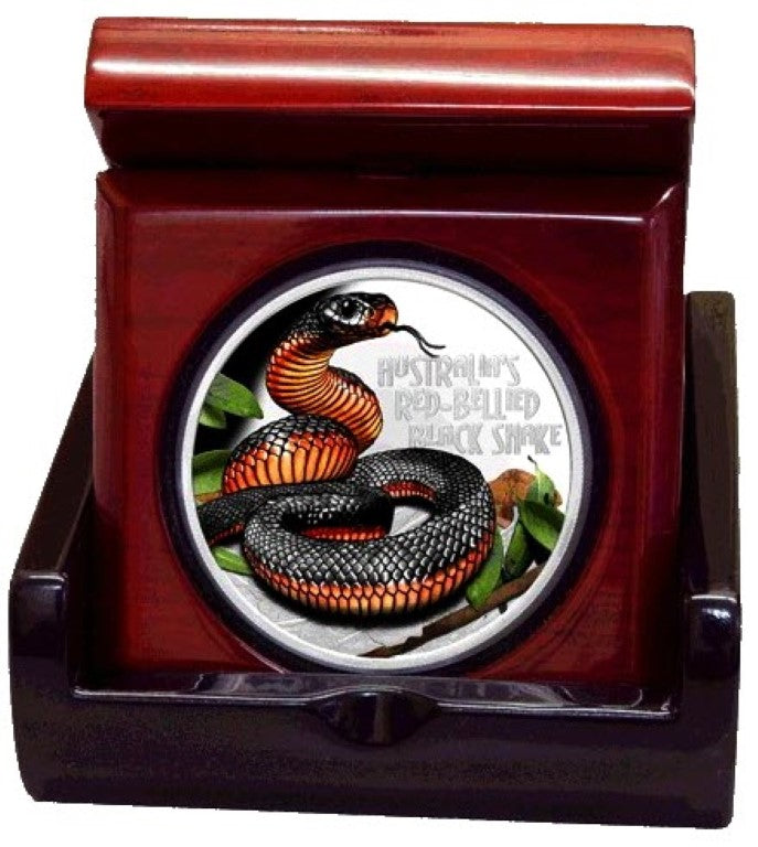 2022 Deadly & Dangerous Red-Bellied Black Snake 1oz Silver Coin